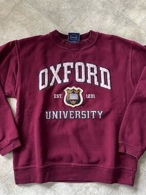 Oxford University Maroon Crewneck Sweatshirt (Vintage)